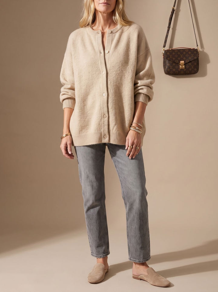 Women's Oversized Button-Up Knit Cardigan Sweater