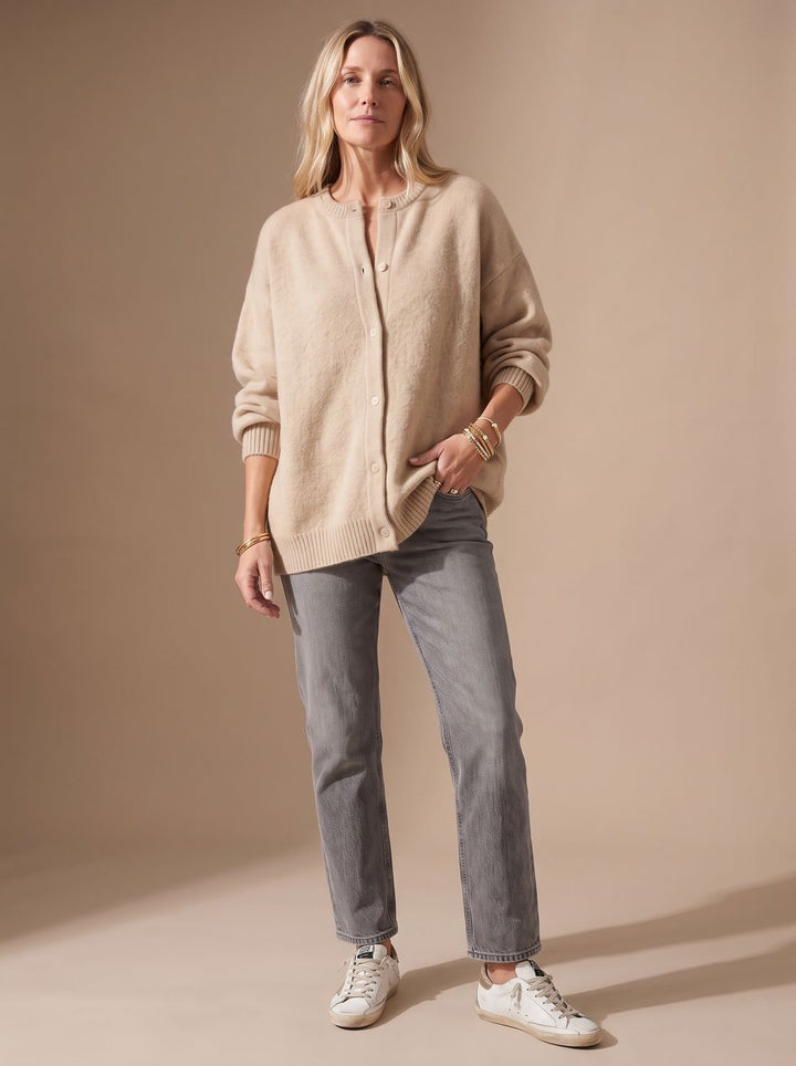 Women's Oversized Button-Up Knit Cardigan Sweater