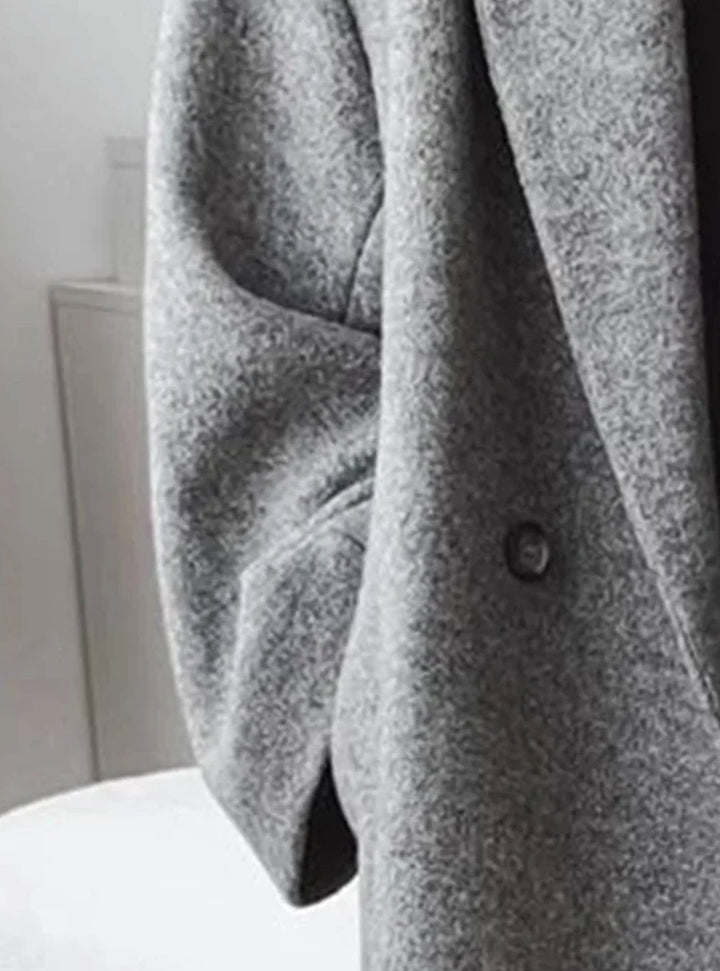 Women's Oversized Double-Button Longline Wool-Blend Coat
