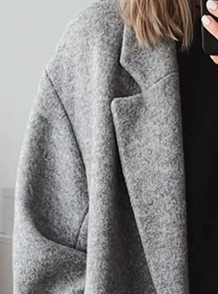 Women's Oversized Double-Button Longline Wool-Blend Coat