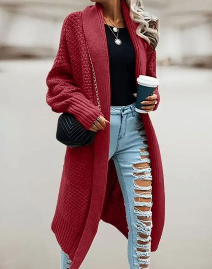 Women's Oversized Hooded Chunky Knit Button-Front Cardigan