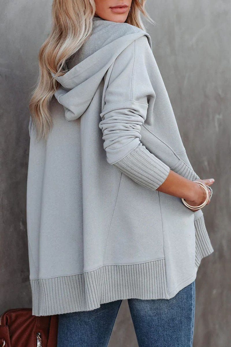 Women's Oversized Hooded Long-Sleeve Pullover Tunic Sweatshirt