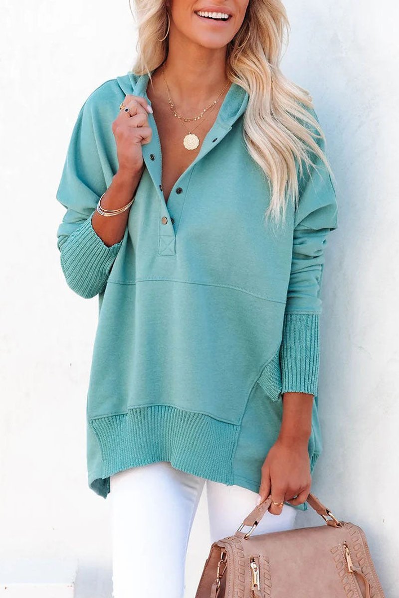 Women's Oversized Hooded Long-Sleeve Pullover Tunic Sweatshirt
