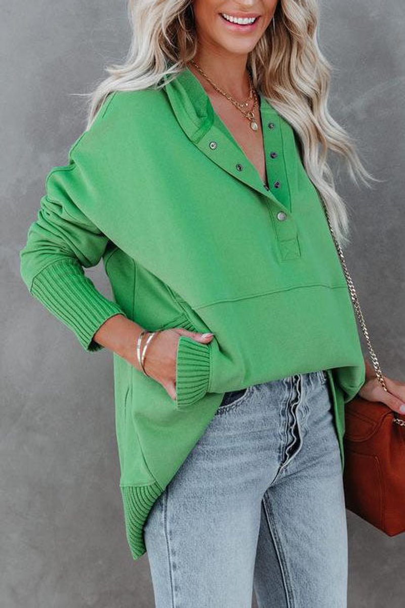 Women's Oversized Hooded Long-Sleeve Pullover Tunic Sweatshirt