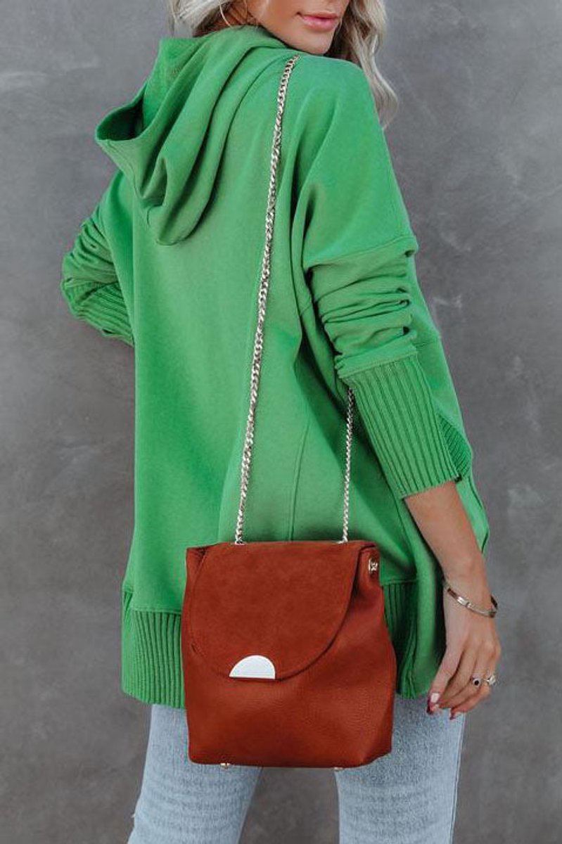 Women's Oversized Hooded Long-Sleeve Pullover Tunic Sweatshirt