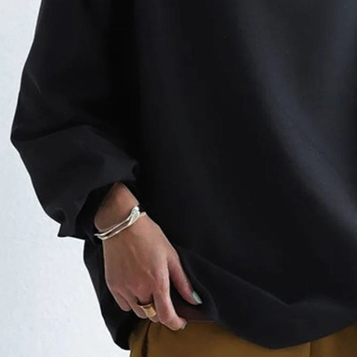 Women's Oversized Mock Neck Knit Sweater Relaxed Pullover Top