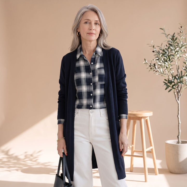 Women's Oversized Open-Front Long Cashmere Cardigan