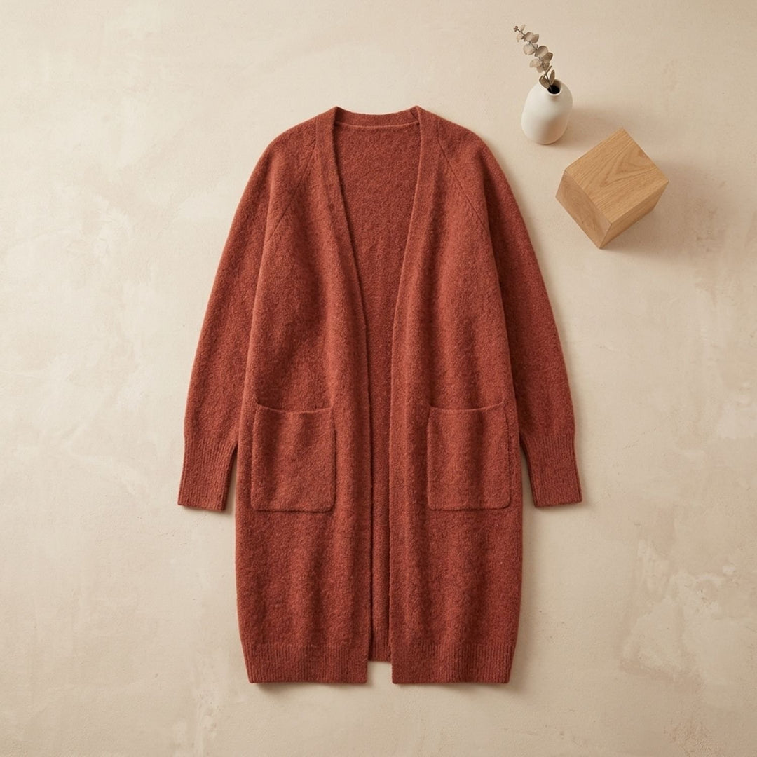 Women's Oversized Open-Front Long Cashmere Cardigan
