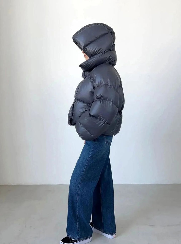 Women's Oversized Quilted Puffer Jacket Stand-Up Collar