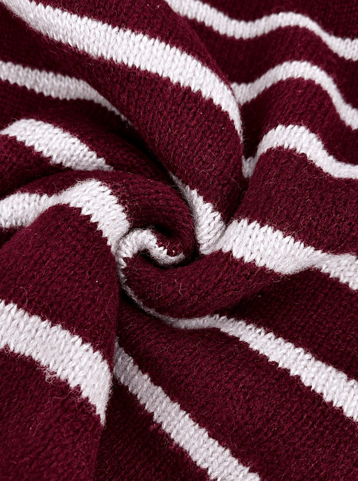 Women's Oversized Striped Knit Cardigan Button-Up Sweater