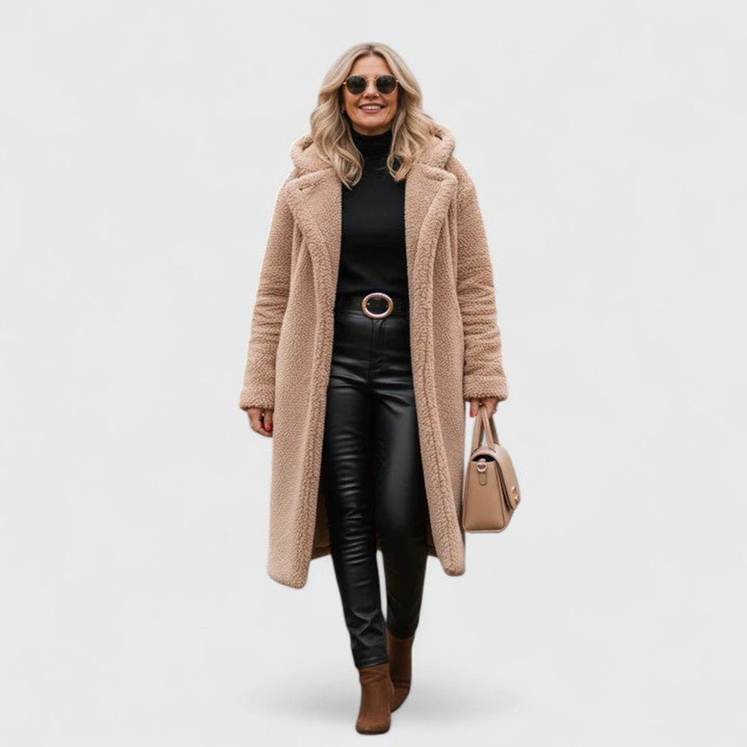 Women's Oversized Teddy Fleece Long Open-Front Jacket
