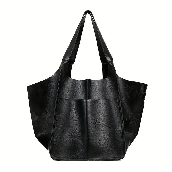 Women's Oversized Vegan Leather Magnetic Closure Tote Bag