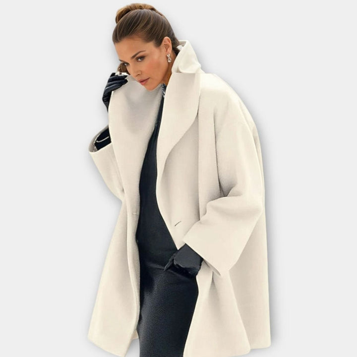 Women's Oversized Wide-Collar Winter Coat Relaxed Fit - White