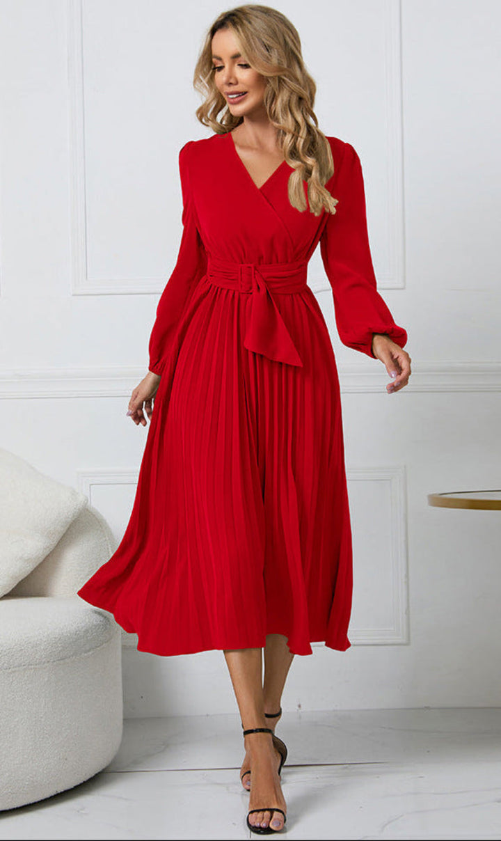 Jenna | Women's Long Sleeve Midi Wedding Guest Dress