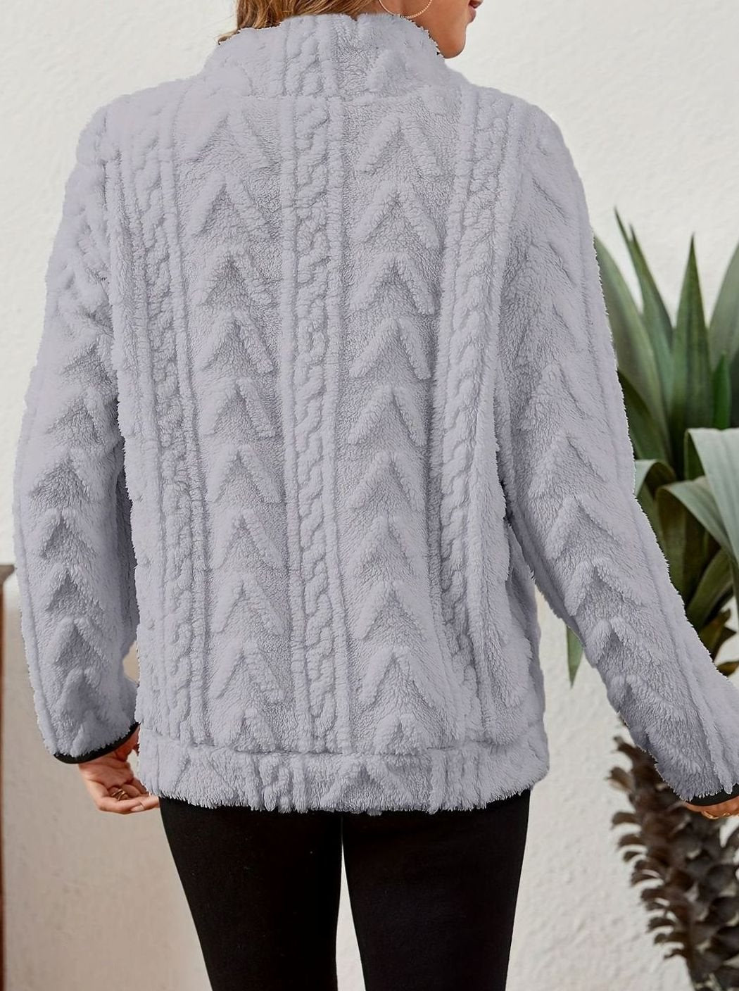 Women's Plush Fleece Half-Zip Kangaroo Pocket Pullover Sweater