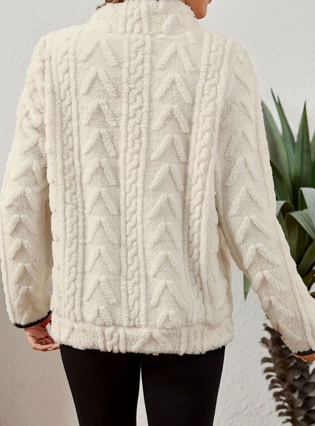 Women's Plush Fleece Half-Zip Kangaroo Pocket Pullover Sweater