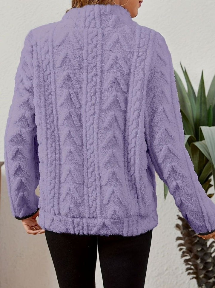 Women's Plush Fleece Half-Zip Kangaroo Pocket Pullover Sweater