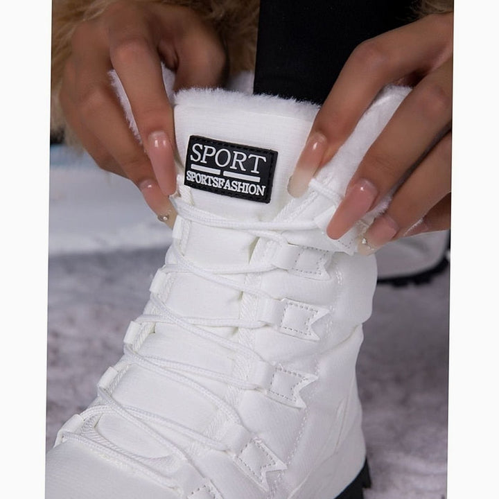 Women's Plush-Lined Lace-Up Snow Boots