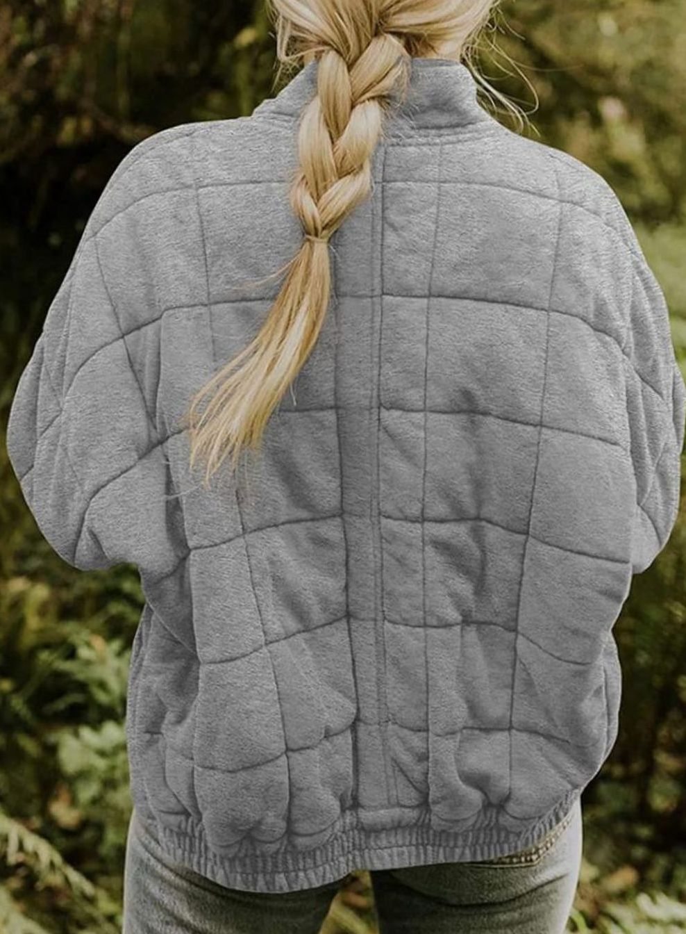 Women's Quilted Fashion Jacket Zip-Up Stand-Collar Outerwear