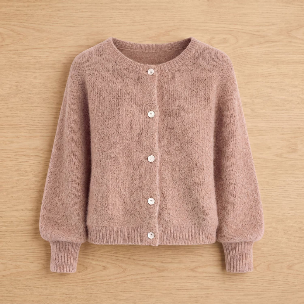 Women's Relaxed-Fit Button-Front Soft Knit Cardigan - Beige