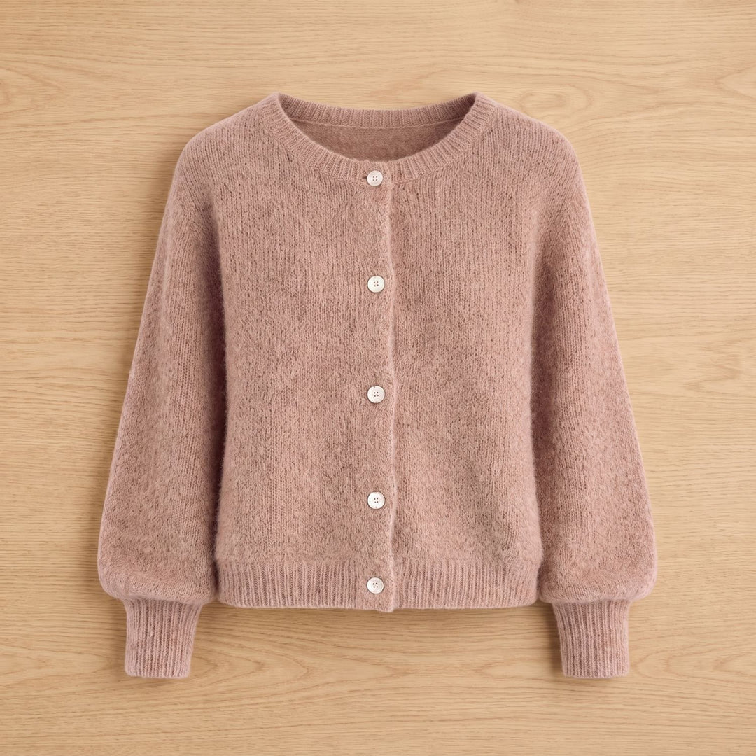 Women's Relaxed-Fit Button-Front Soft Knit Cardigan - Beige