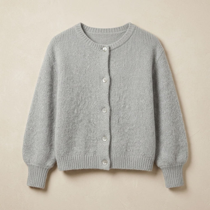Women's Relaxed-Fit Button-Front Soft Knit Cardigan - Grey