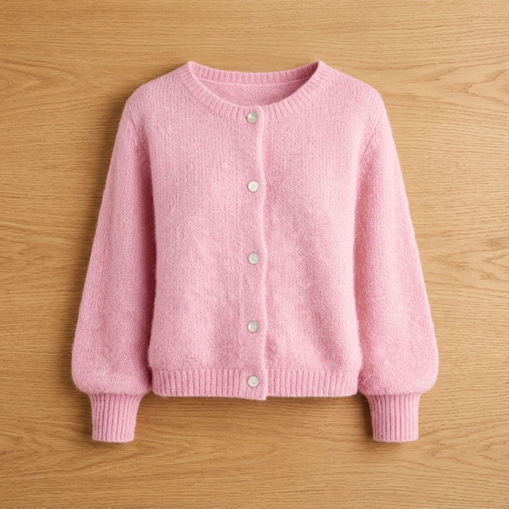 Women's Relaxed-Fit Button-Front Soft Knit Cardigan - Light Pink