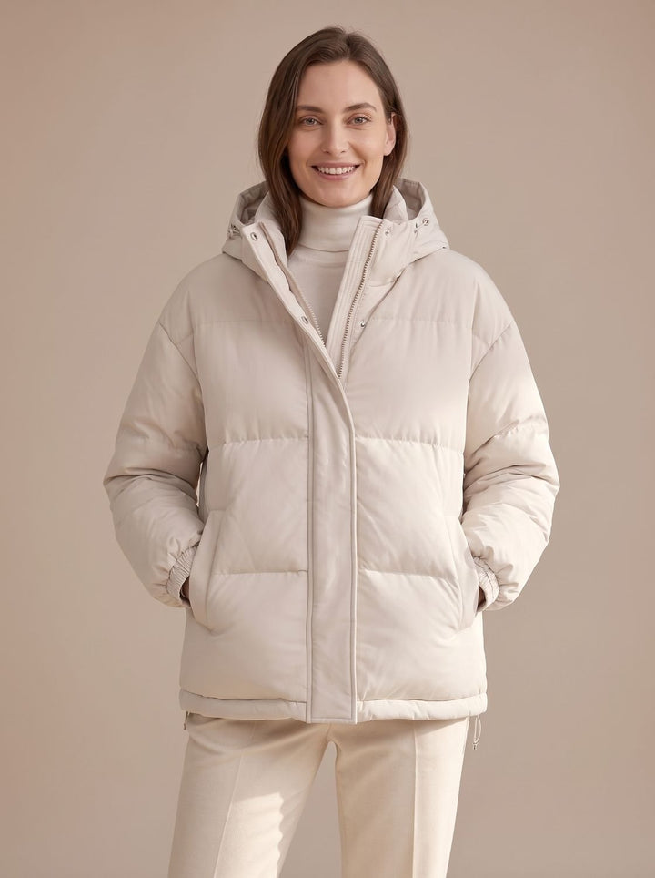 Women's Relaxed-Fit Hooded Puffer Jacket Drop-Shoulder