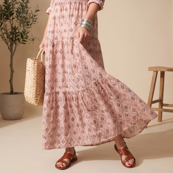 Women's Relaxed-Fit Notch-Neck Long Sleeve Maxi Dress