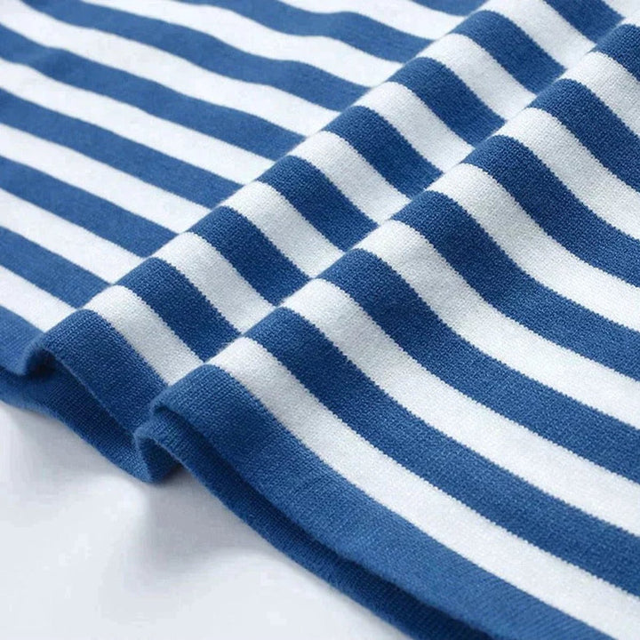 Women's Relaxed-Fit Striped Long Sleeve Crew Neck Sweater