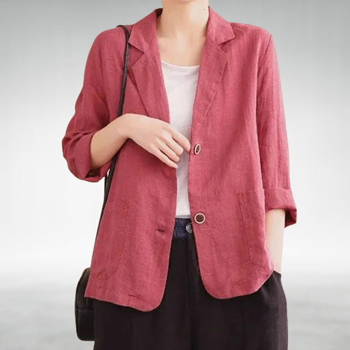 Women's Relaxed-Fit Two-Button Linen Blazer
