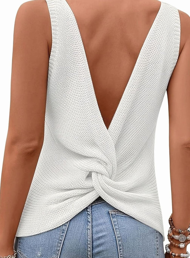 Women's Relaxed-Fit V-Neck Sleeveless Knit Sweater Tank Top