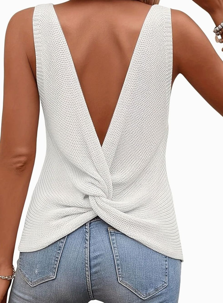 Women's Relaxed-Fit V-Neck Sleeveless Knit Sweater Tank Top
