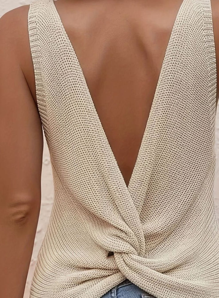 Women's Relaxed-Fit V-Neck Sleeveless Knit Sweater Tank Top