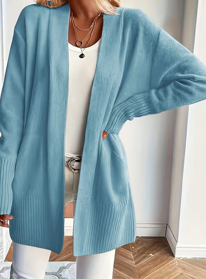 Women's Relaxed Open-Front Knit Cardigan - Violet