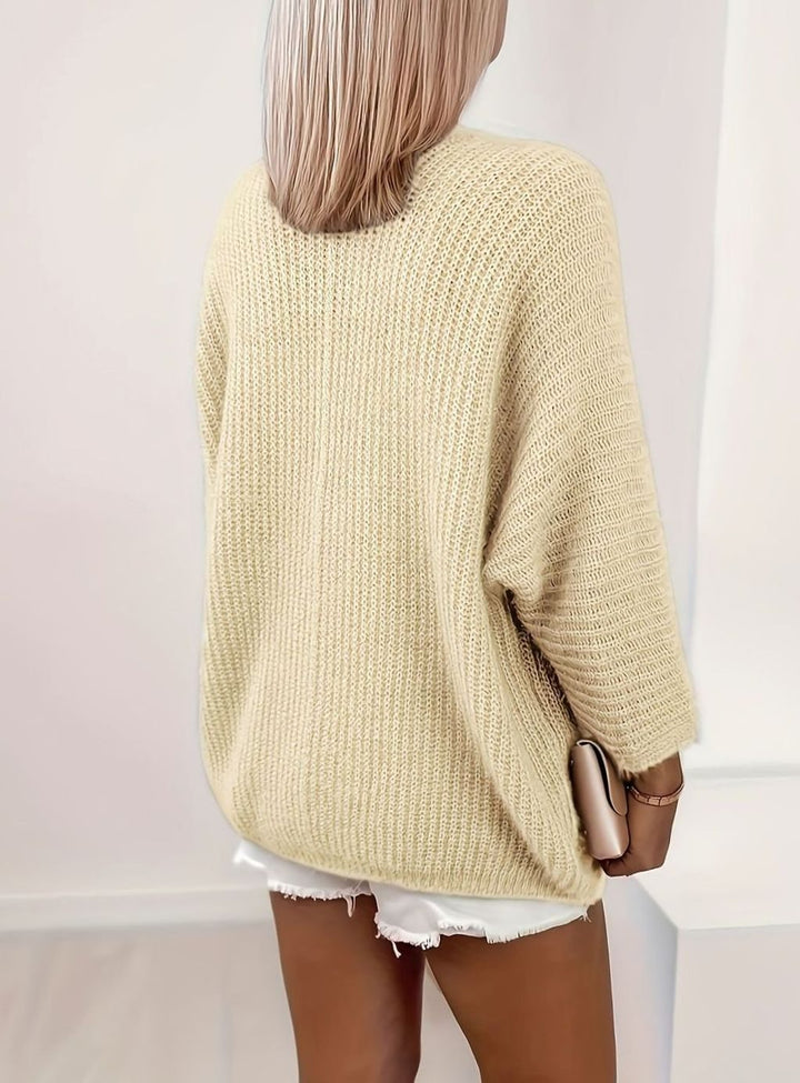 Women's Relaxed Open-Front Knit Cardigan Sweater