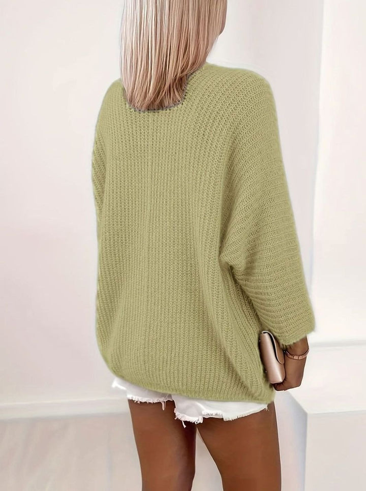 Women's Relaxed Open-Front Knit Cardigan Sweater