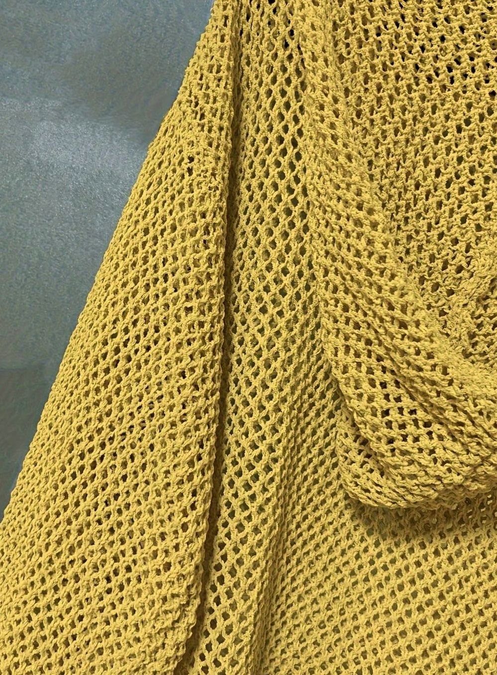Women's Relaxed Open-Knit Hooded Sweater