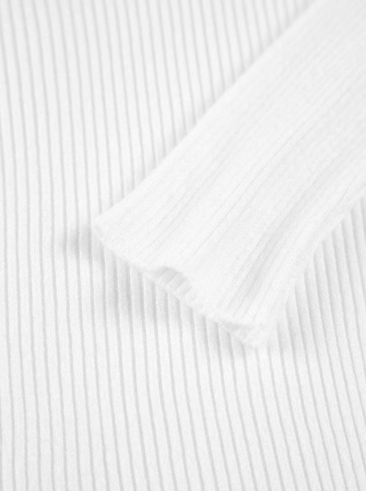 Women's Ribbed Mock-Neck Long-Sleeve Turtleneck Sweater Top