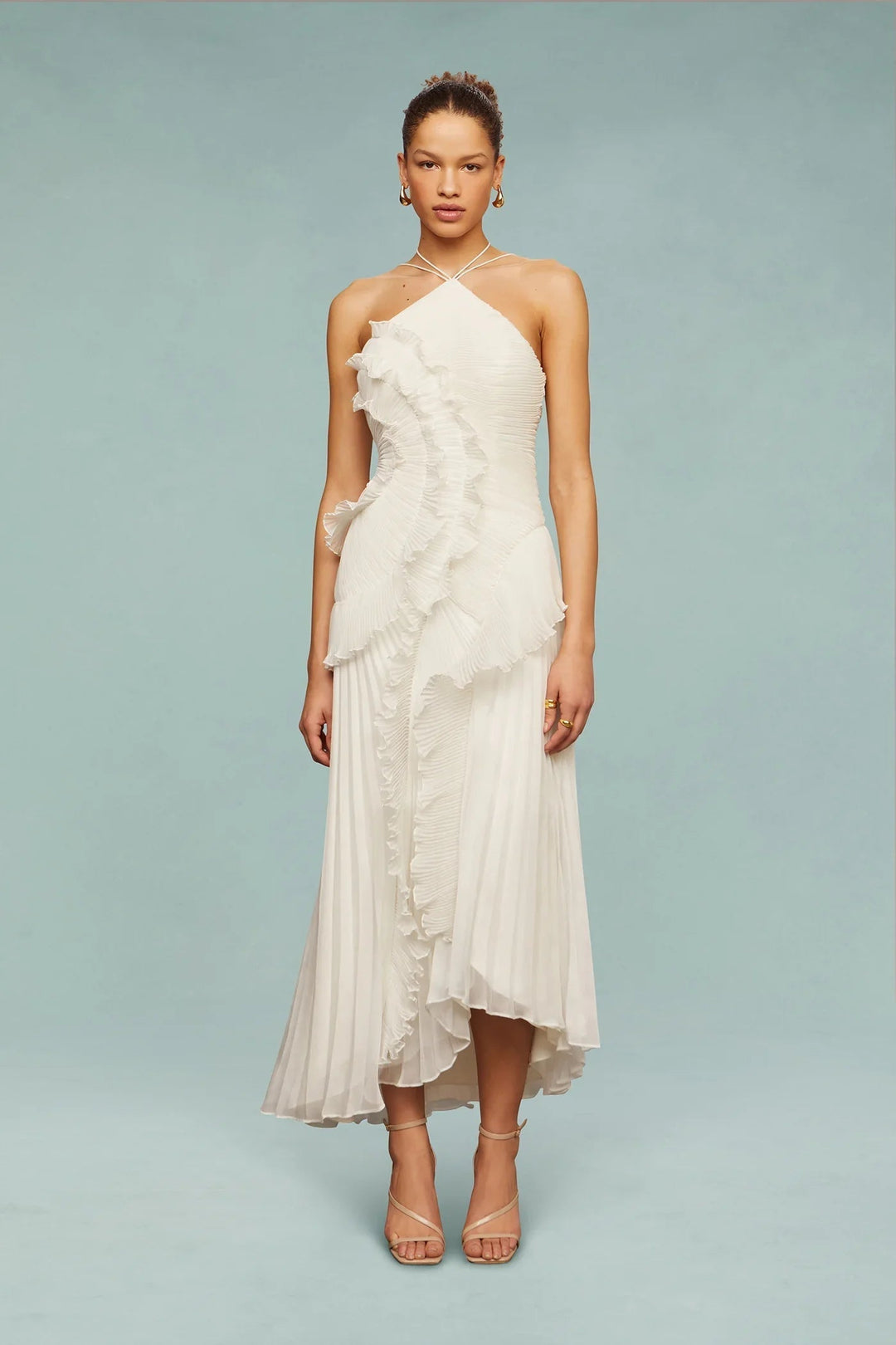 Brooklyn | Women’s Ruffle Halter Maxi Wedding Guest Dress