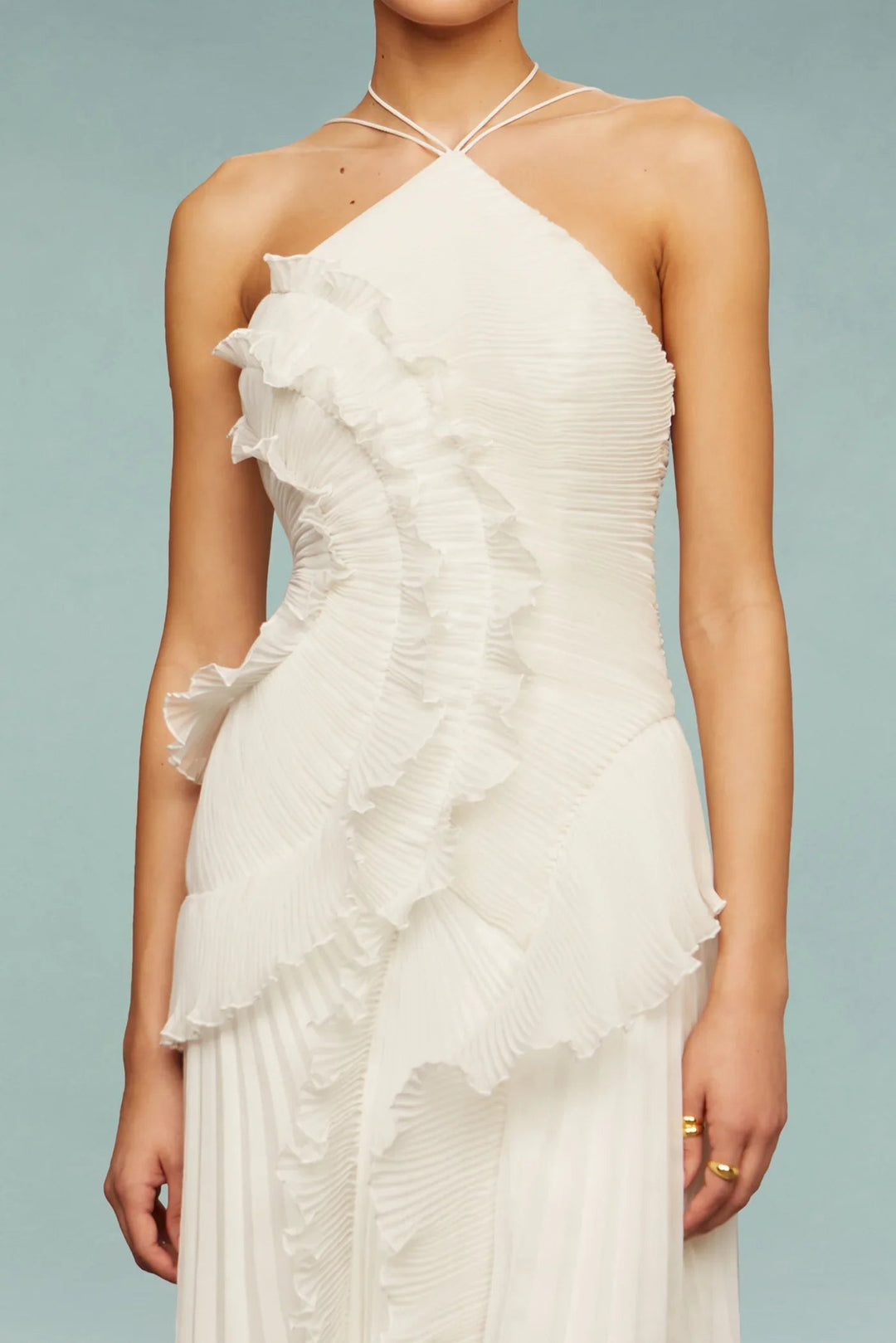 Brooklyn | Women’s Ruffle Halter Maxi Wedding Guest Dress