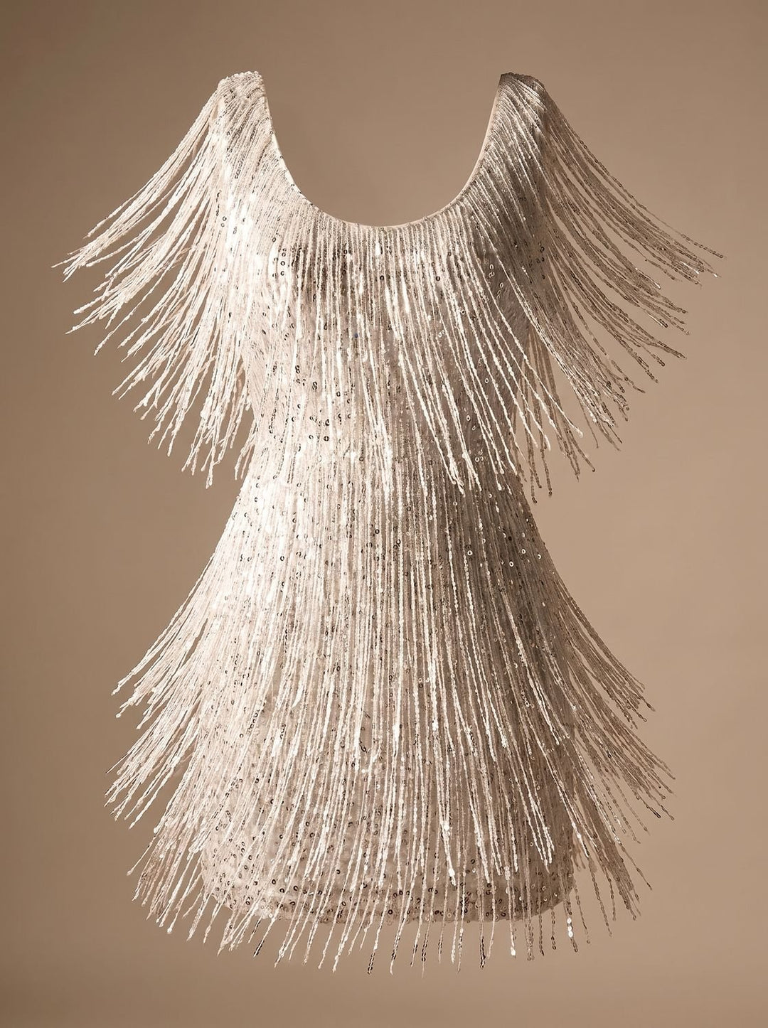 Women's Sequin Fringe V-Neck Fitted Christmas Party Mini Dress