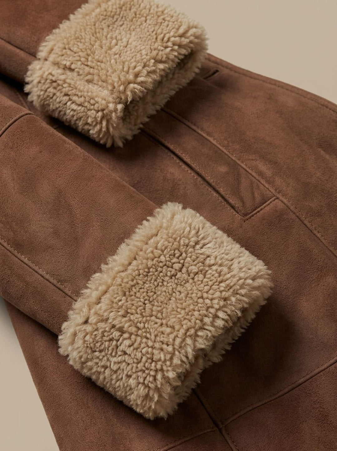 Women's Shearling-Lined Button-Front Long Winter Coat