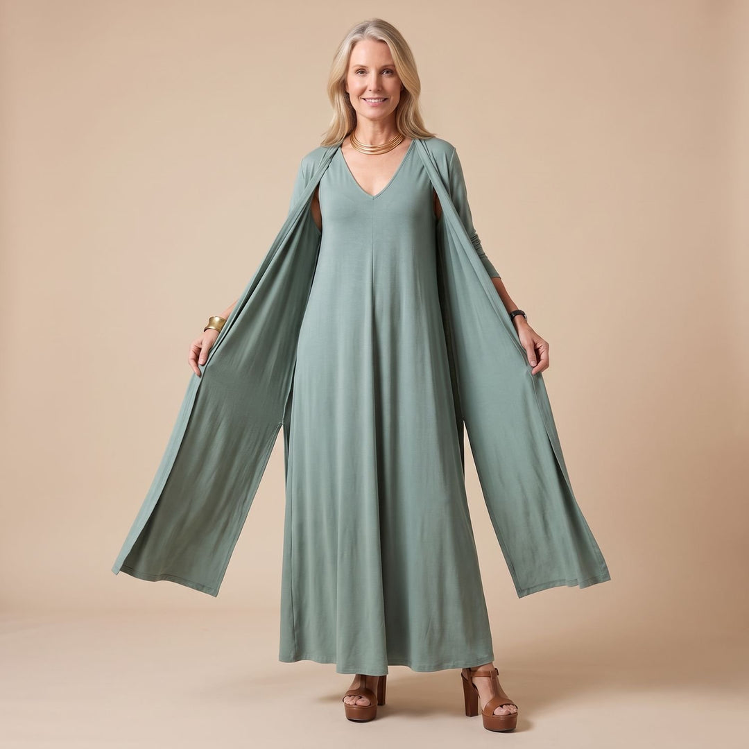 Women's Sleeveless V-Neck Flowy Maxi Dress