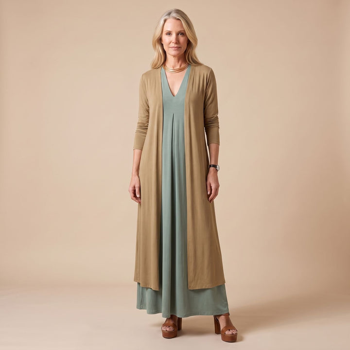 Women's Sleeveless V-Neck Flowy Maxi Dress