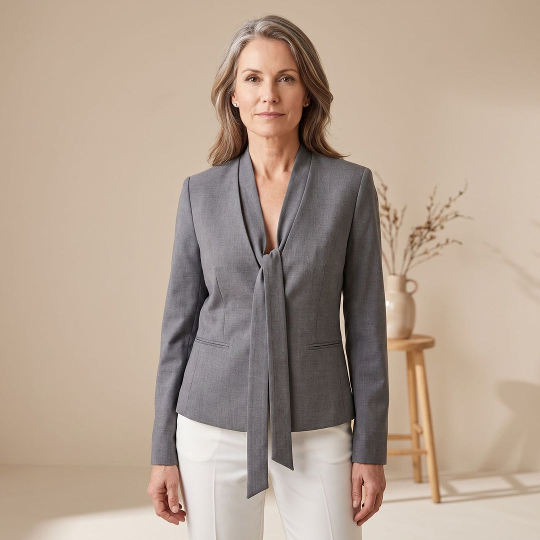 Women's Slim-Fit Deep V-Neck Flare-Sleeve Blazer Jacket