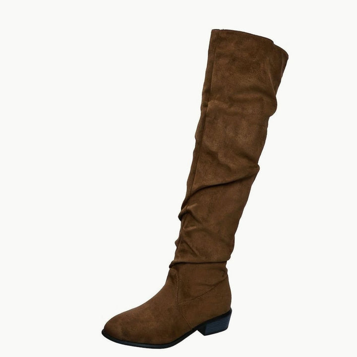 Women's Slouchy Over-the-Knee Faux Suede Block Heel Boots