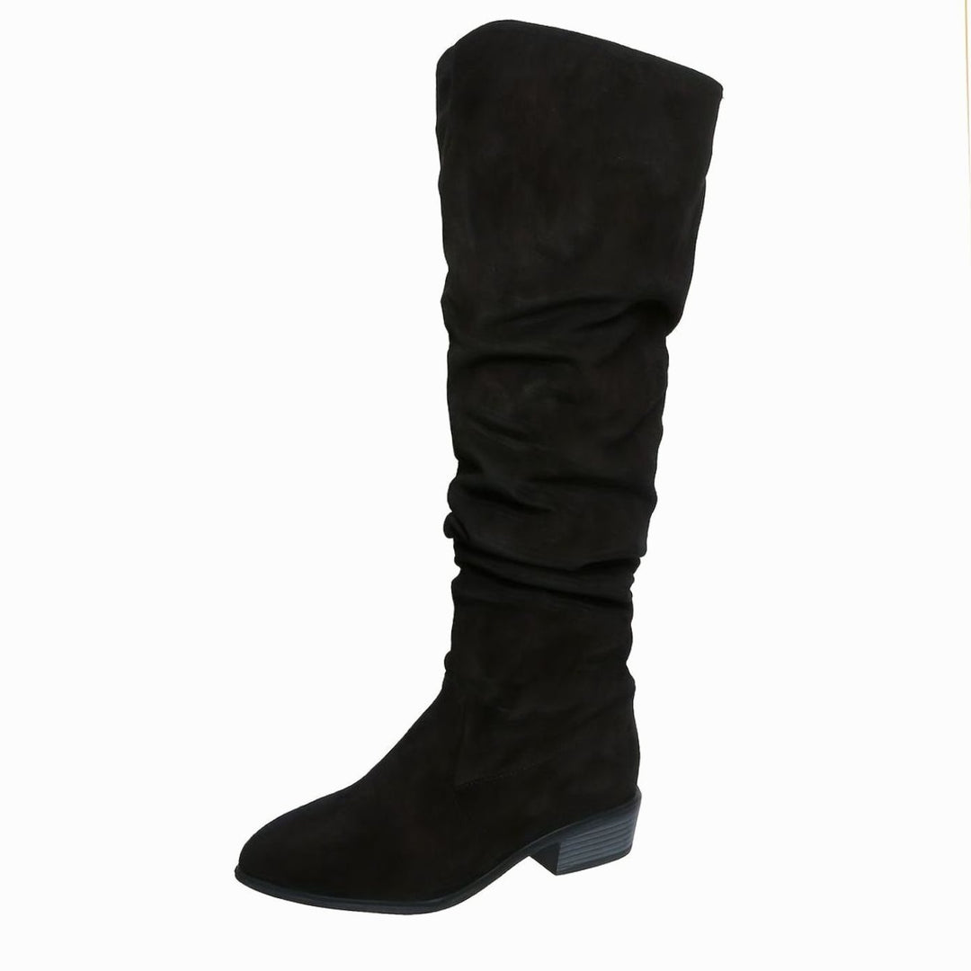 Women's Slouchy Over-the-Knee Faux Suede Block Heel Boots
