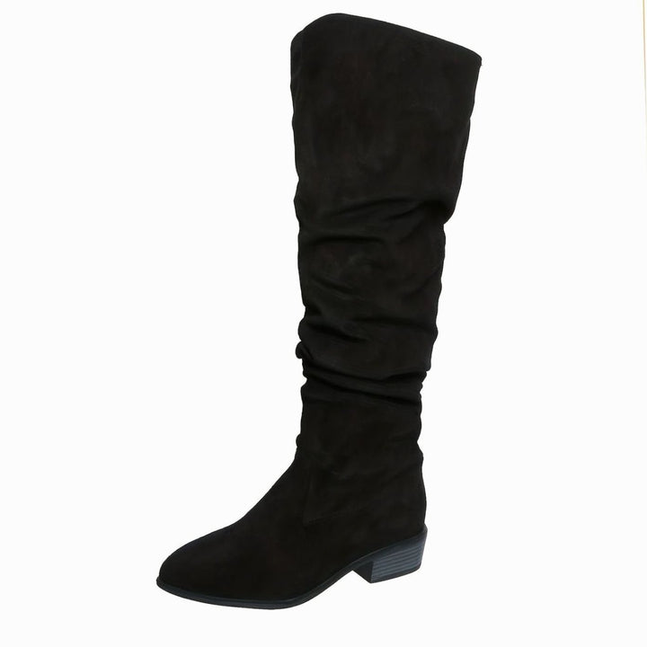 Women's Slouchy Over-the-Knee Faux Suede Block Heel Boots