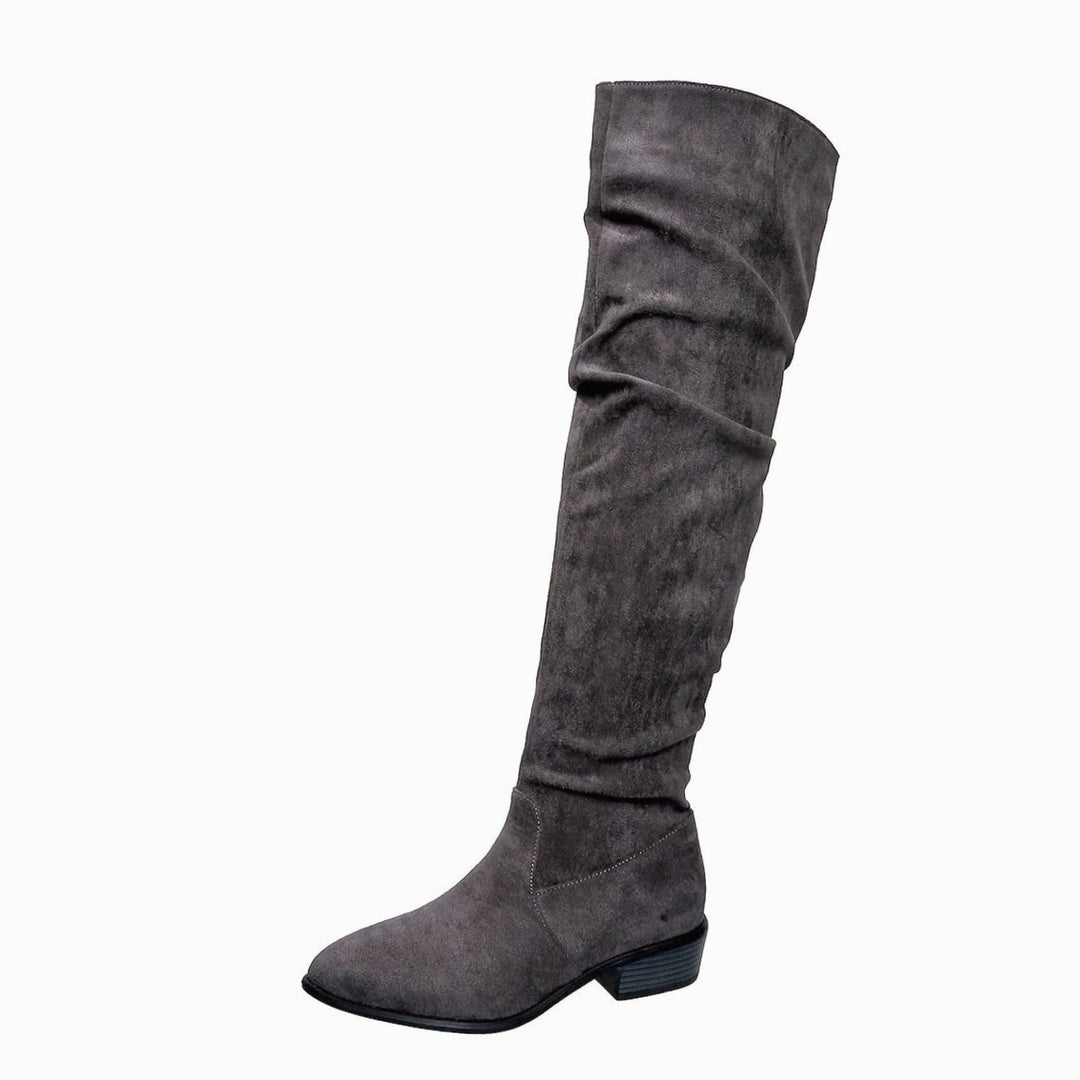 Women's Slouchy Over-the-Knee Faux Suede Block Heel Boots